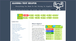 Desktop Screenshot of algebratesthelper.com